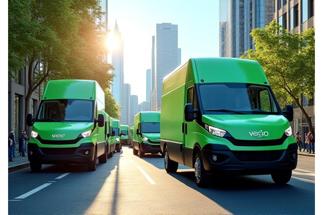 Electric fleet delivering items sustainably in central city